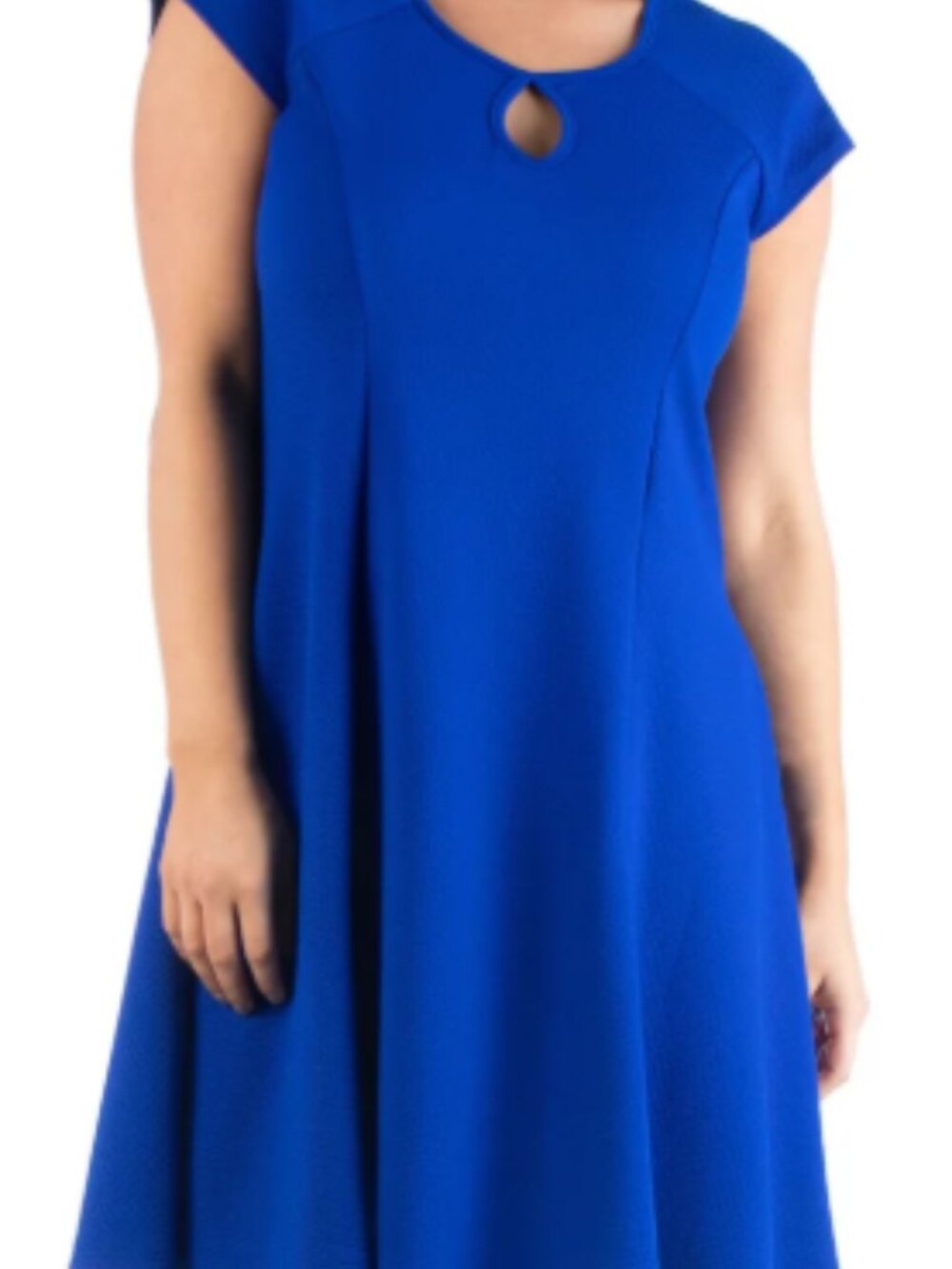 NWT 24Seven Comfort Essential Keyhole Neckline Knee Length A Line Dress (3X)